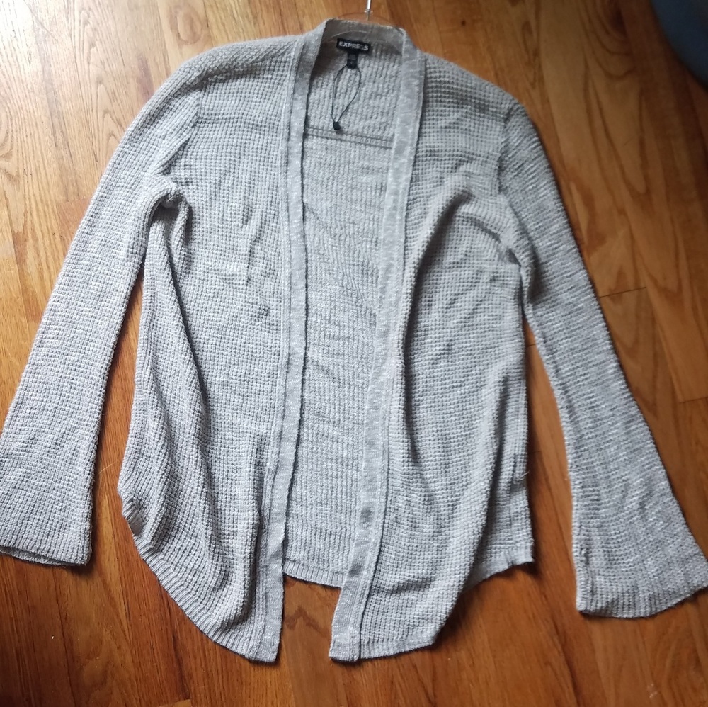 Express Cable Knit Cardigan in Oatmeal